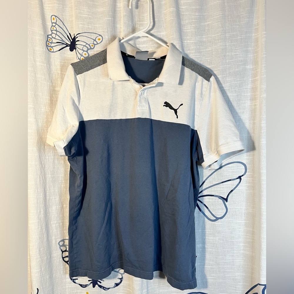 Puma White Polo with Navy Interior Trim